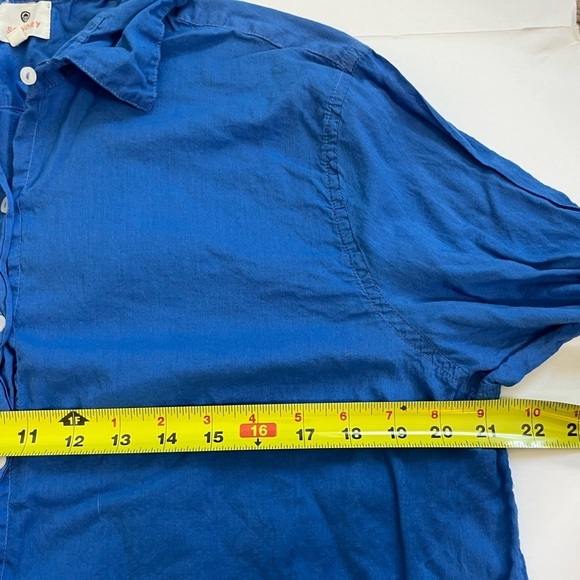 Sundry Button Up Adjustable Sleeve Top Blue Size 3 Large - Picture 6 of 9